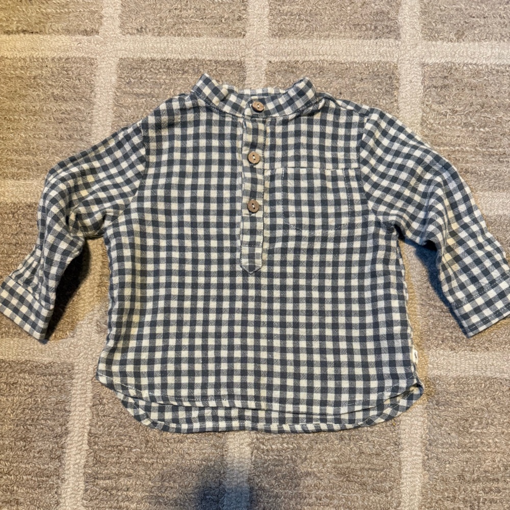 Rylee + Cru Forrest Green and Cream Checkered Button Down Shirt
